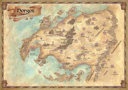 Mappa delle terre di Horgot- "Selestar Saga" di Frederick Goodyear